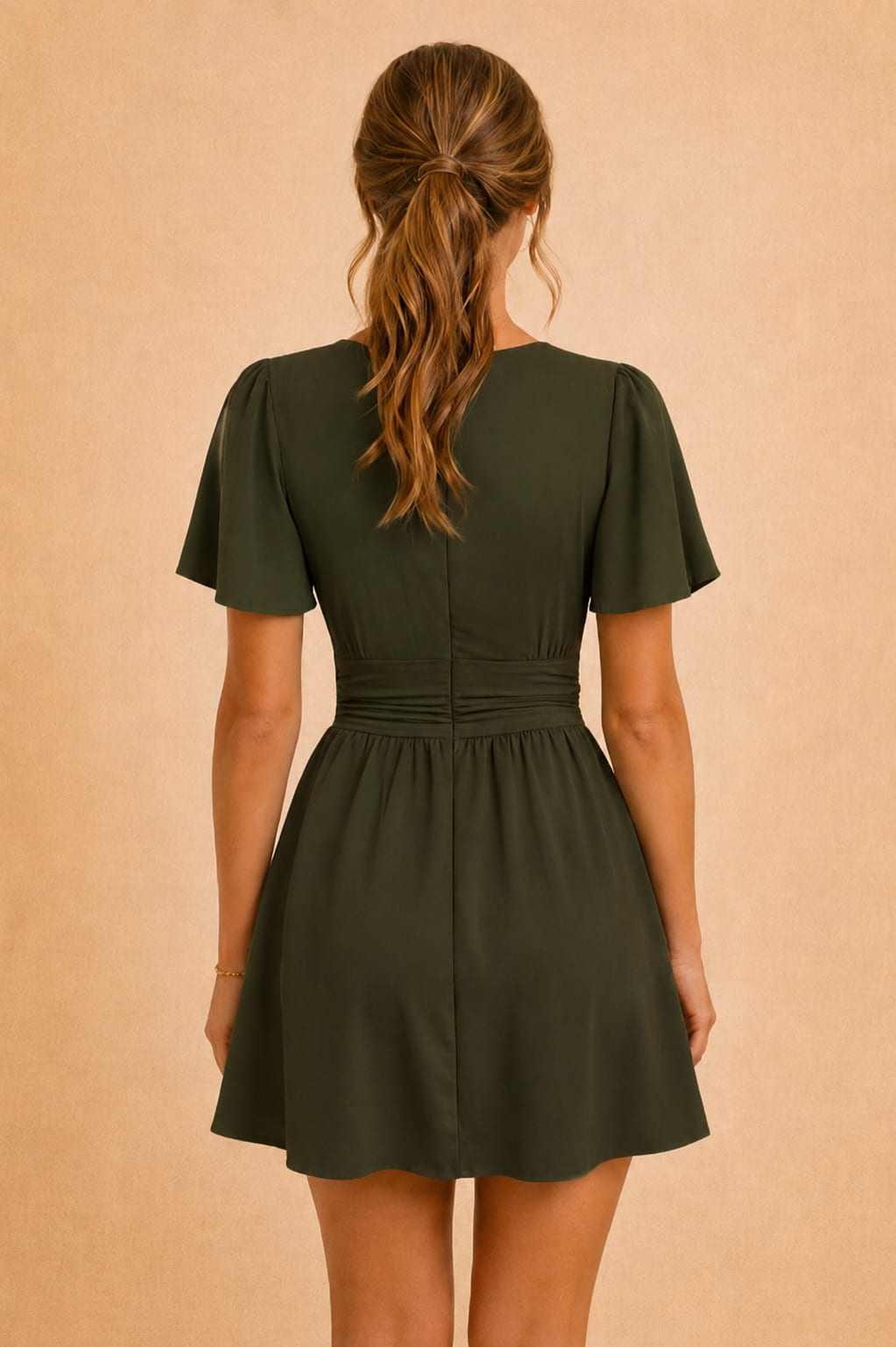Georgiana V-Neck Ruched Waist Summer Dress_3