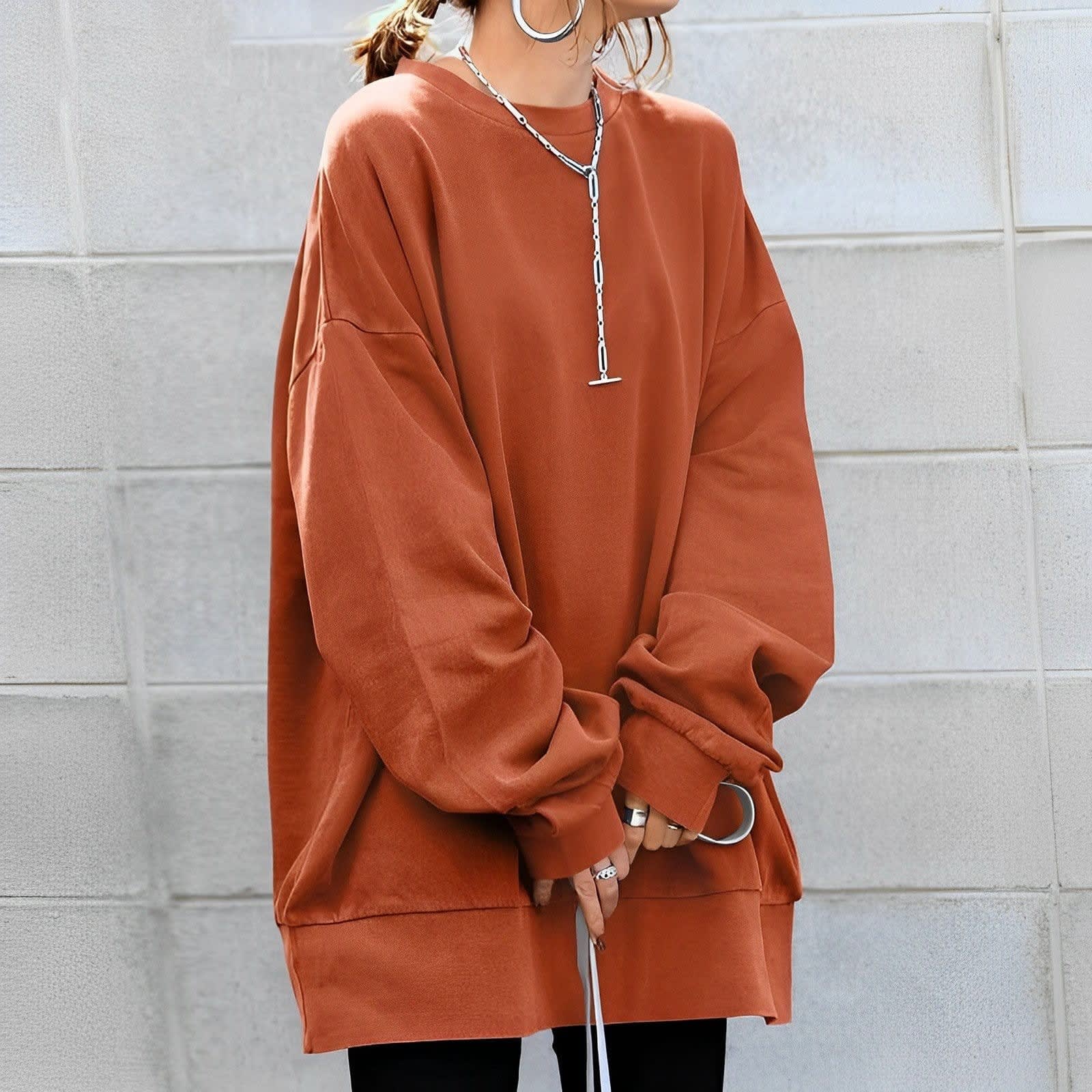 Olesya Oversized Crew Neck Sweatshirt_5