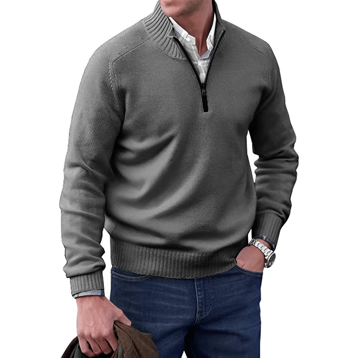 Damian Regular Fit Quarter Zip Sweater_7