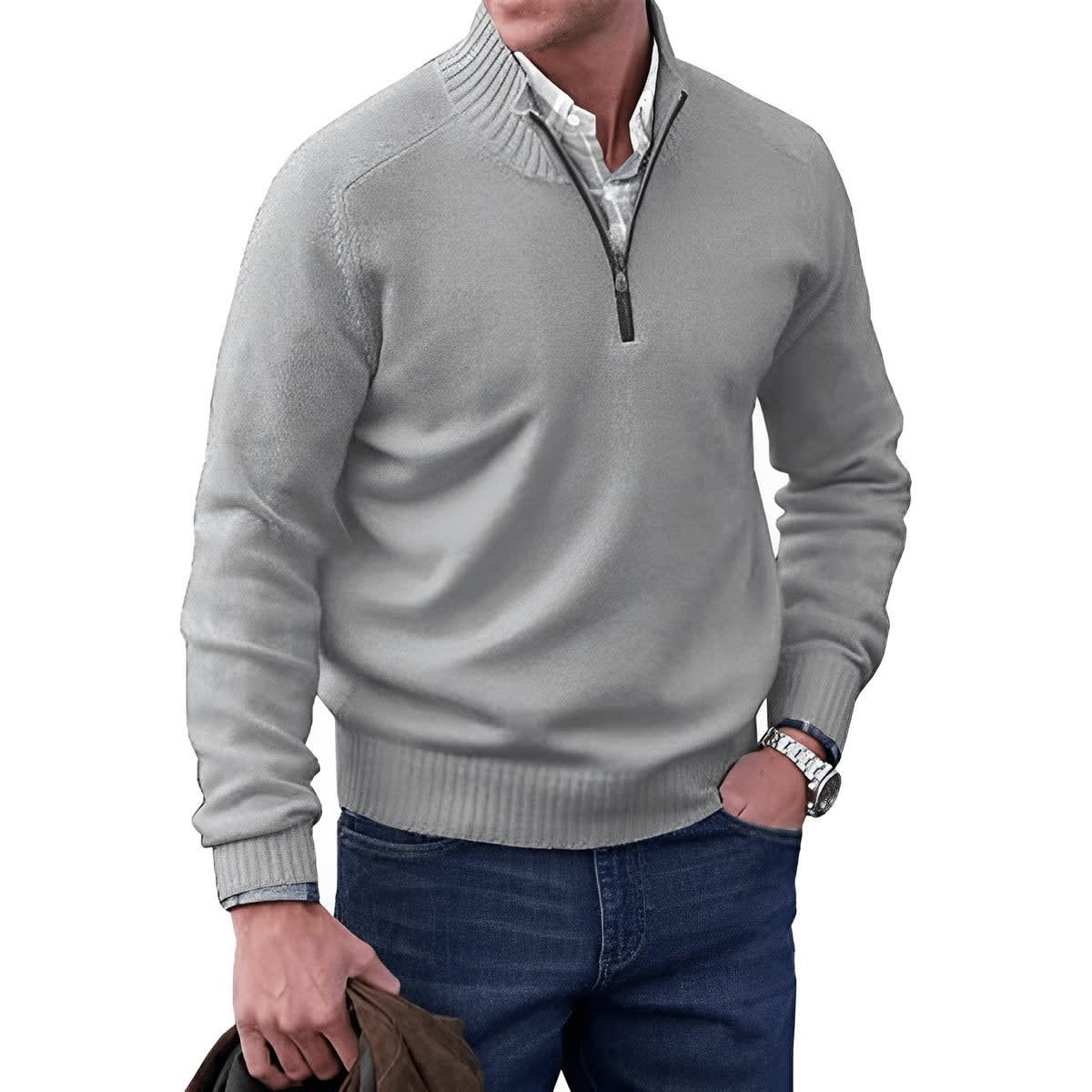 Damian Regular Fit Quarter Zip Sweater_8