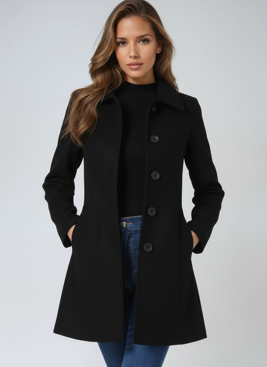 Lidia Single Breasted Tailored Winter Coat_2