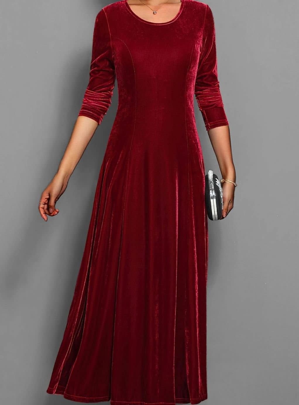 Brooke Velvet A-Line Maxi Party Dress_2