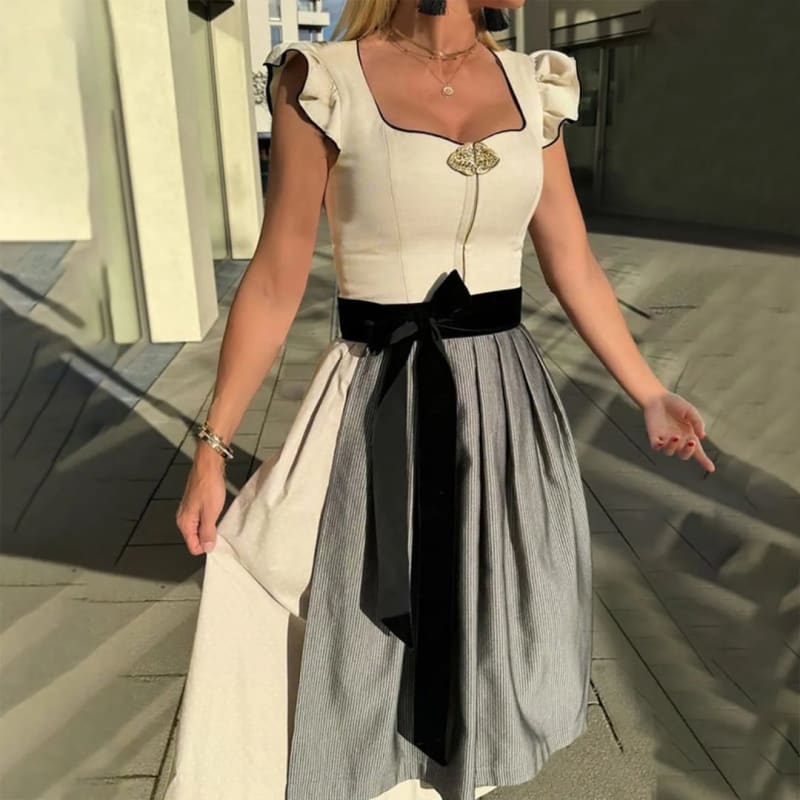 Alexis Pleated Midi Dirndl Dress_1