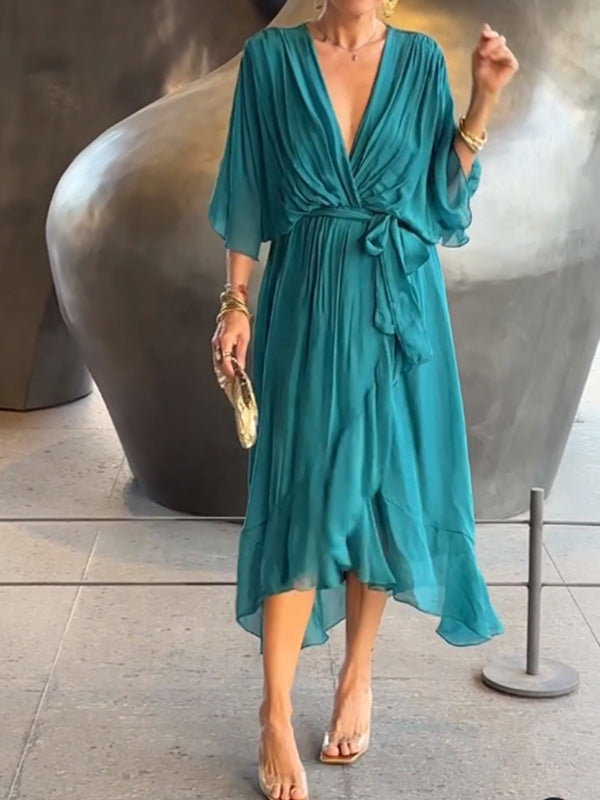 Emma Chiffon V-Neck Evening Dress