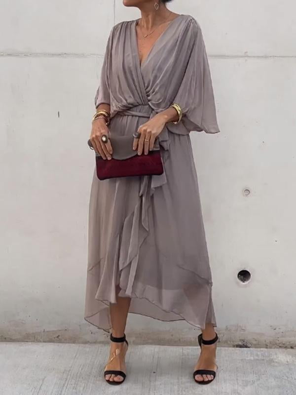 Emma Chiffon V-Neck Evening Dress
