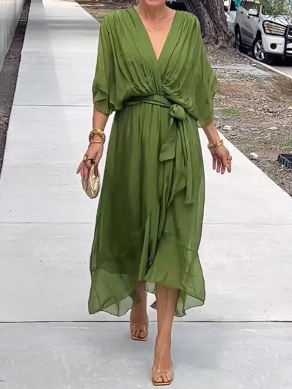Emma Chiffon V-Neck Evening Dress