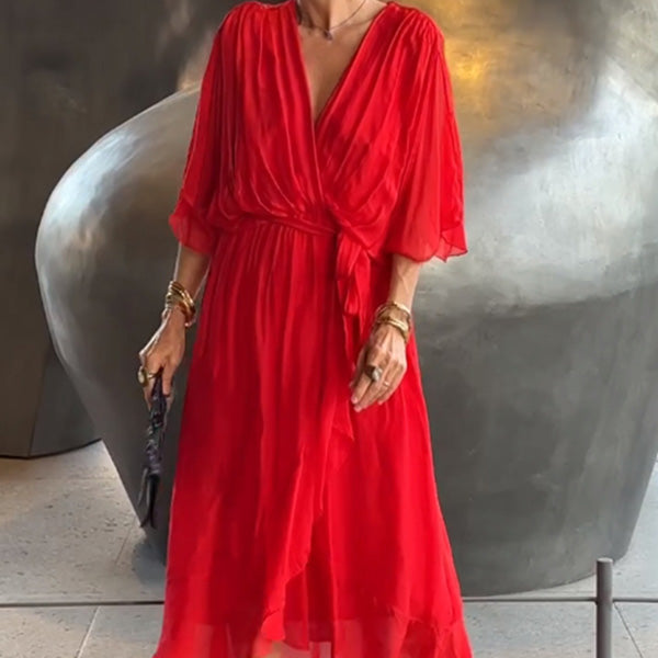 Valentina Lightweight Wrap Midi Dress