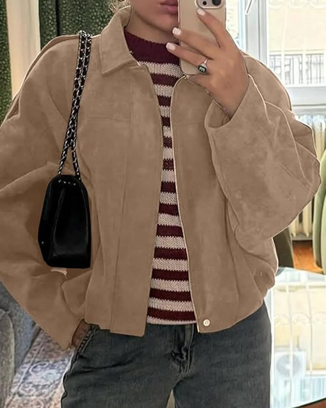 Brynn Faux Suede Oversized Bomber Jacket_7