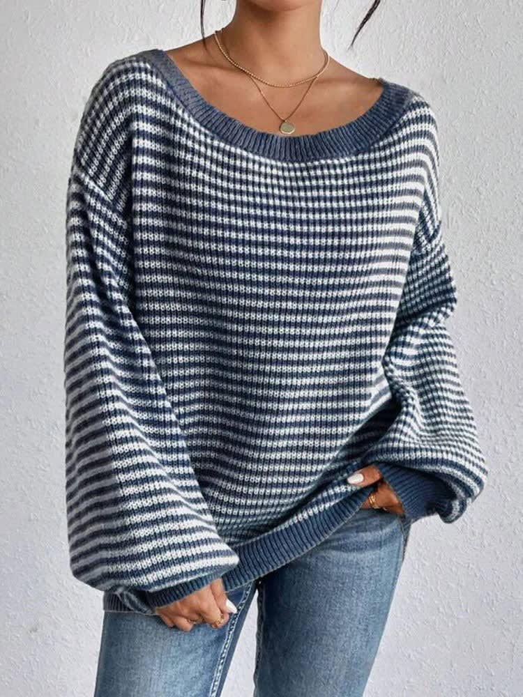 Bathilde Striped Off Shoulder Sweater_2