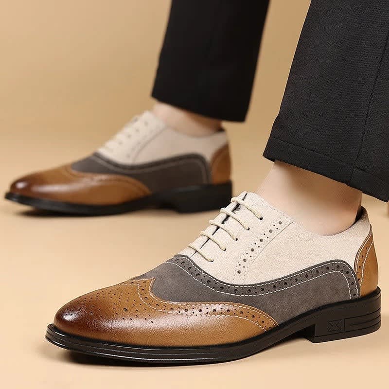 George Leather Wingtip Brogue Dress Shoes_3