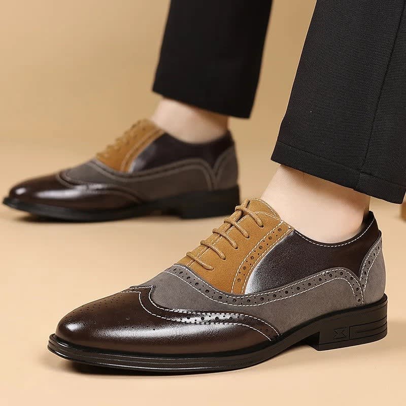 George Leather Wingtip Brogue Dress Shoes_4
