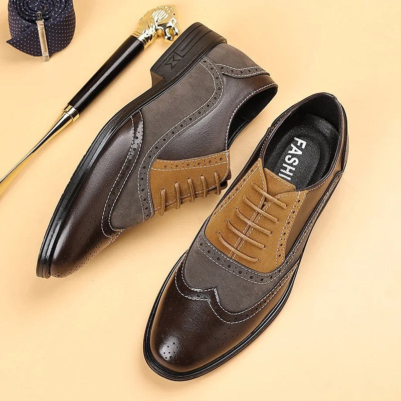 George Leather Wingtip Brogue Dress Shoes_6