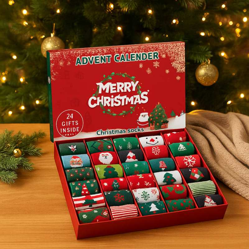 Christmas Socks Advent Calendar 2026 with 24 Festive Socks Holiday Countdown Gift for Sock Lovers_1
