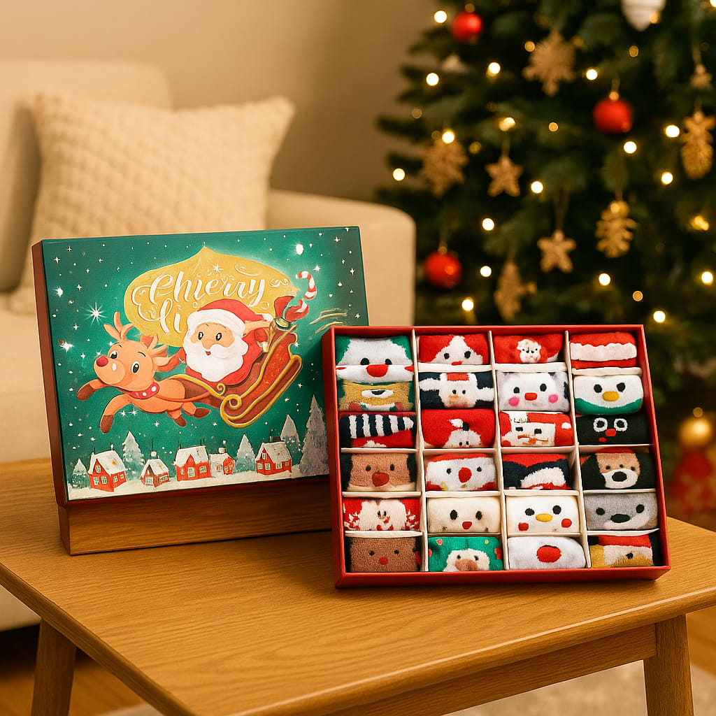 Christmas Socks Advent Calendar 2026 with 24 Festive Socks Holiday Countdown Gift for Sock Lovers_2