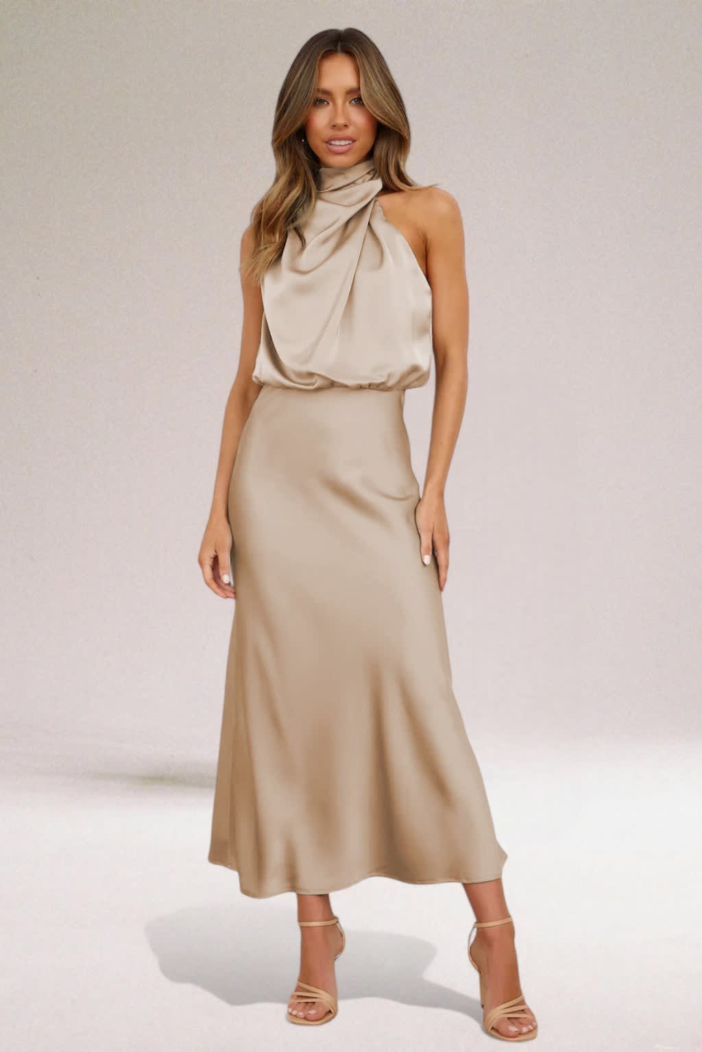 Naomi Satin Draped Hoco Dress With Halter Neckline_7
