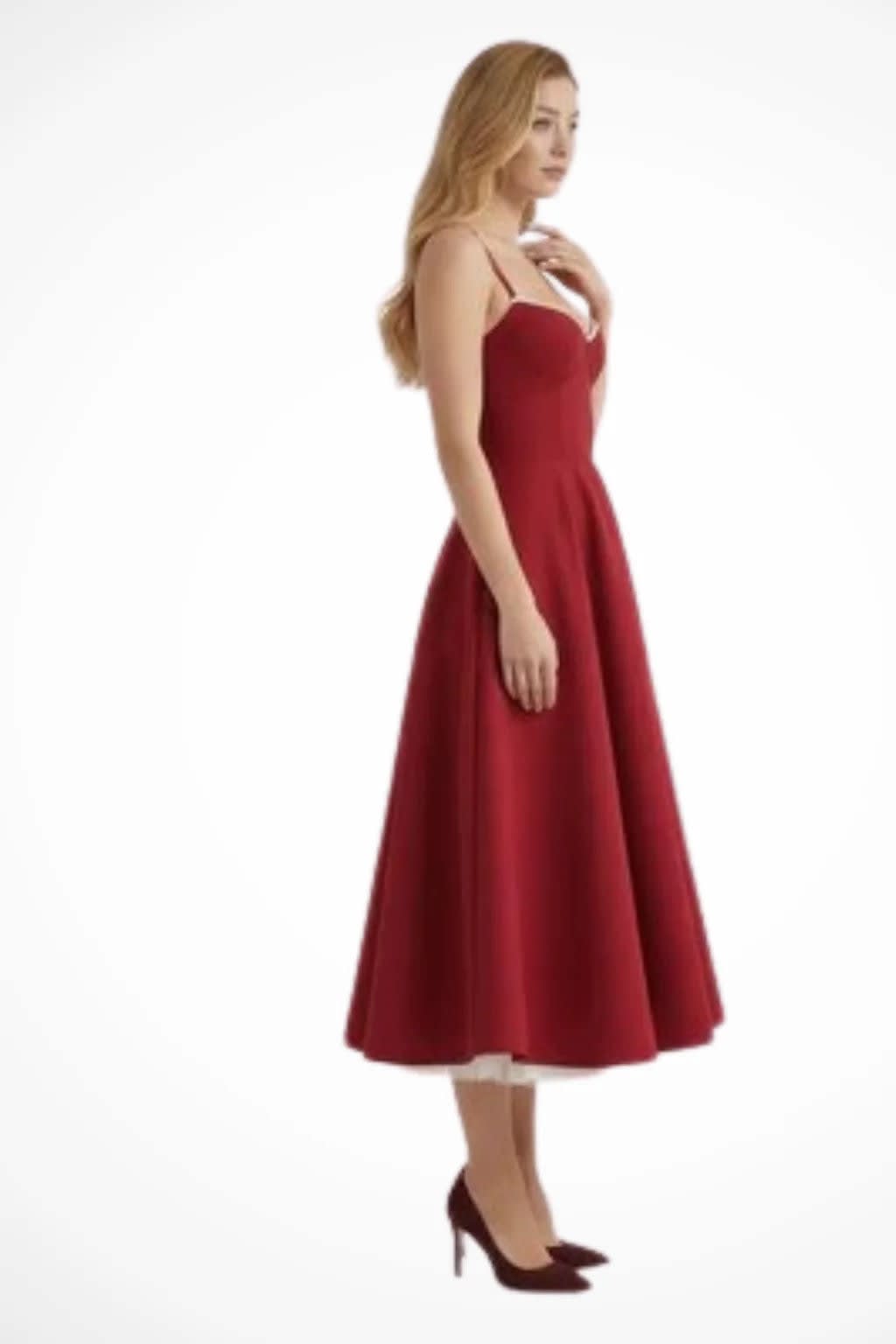 Melina Corset Wedding Guest Midi Dress_5
