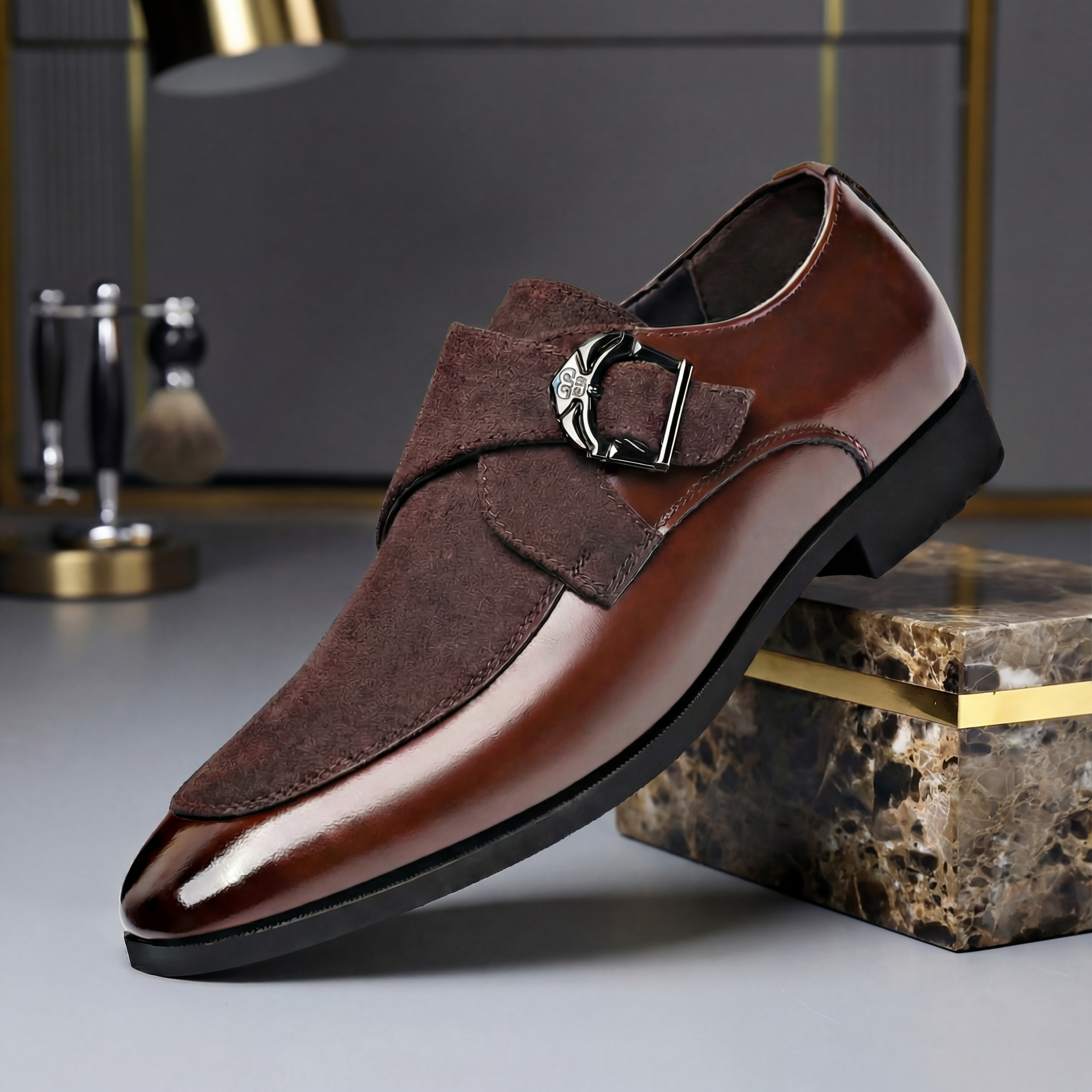Don Harrison Suede Monk Shoe