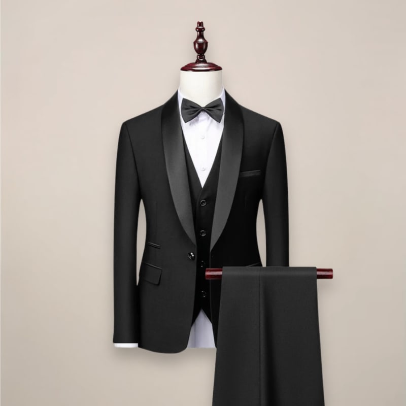 Edgar Shawl Lapel Three Piece Tuxedo_1