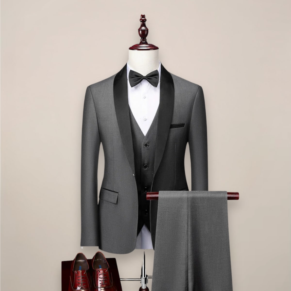 Edgar Shawl Lapel Three Piece Tuxedo_4