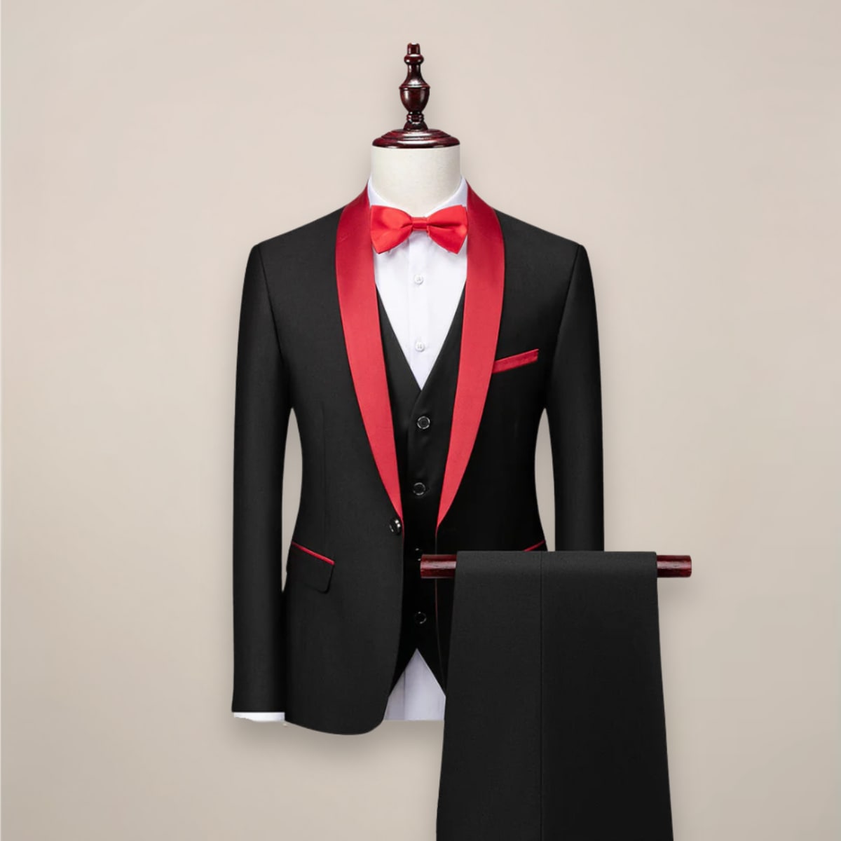 Edgar Shawl Lapel Three Piece Tuxedo_5