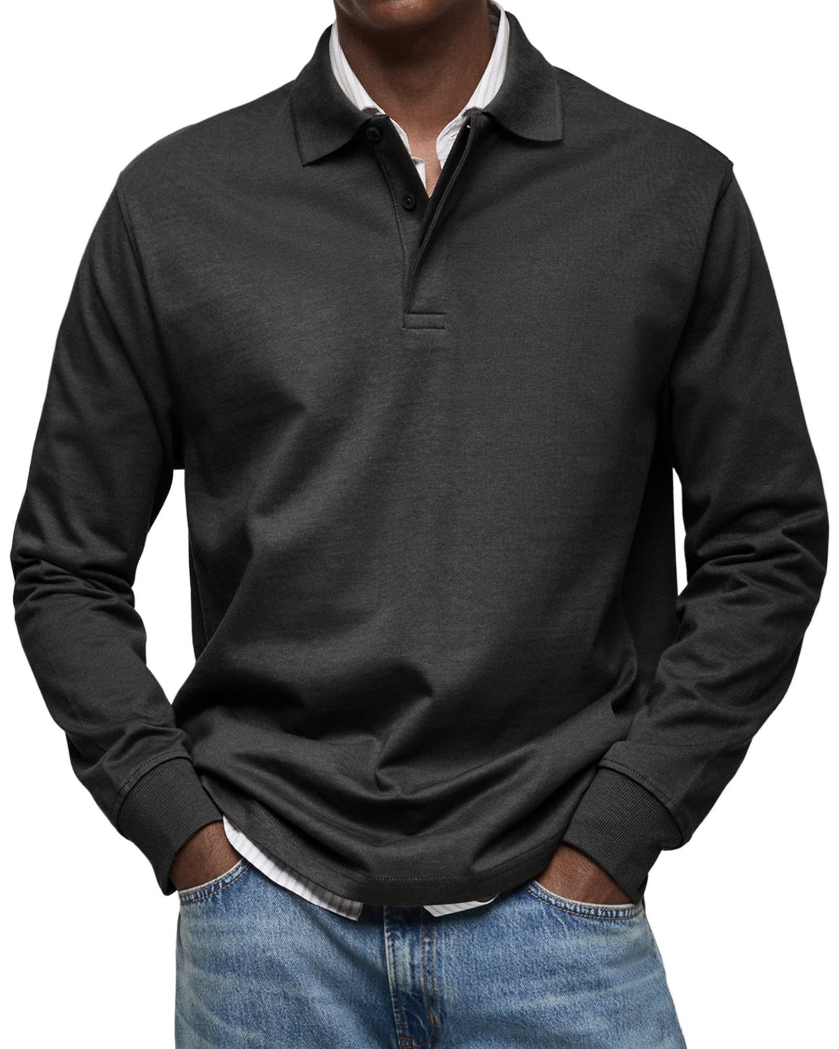 Ryan Stretch Long Sleeve Polo Shirt_3