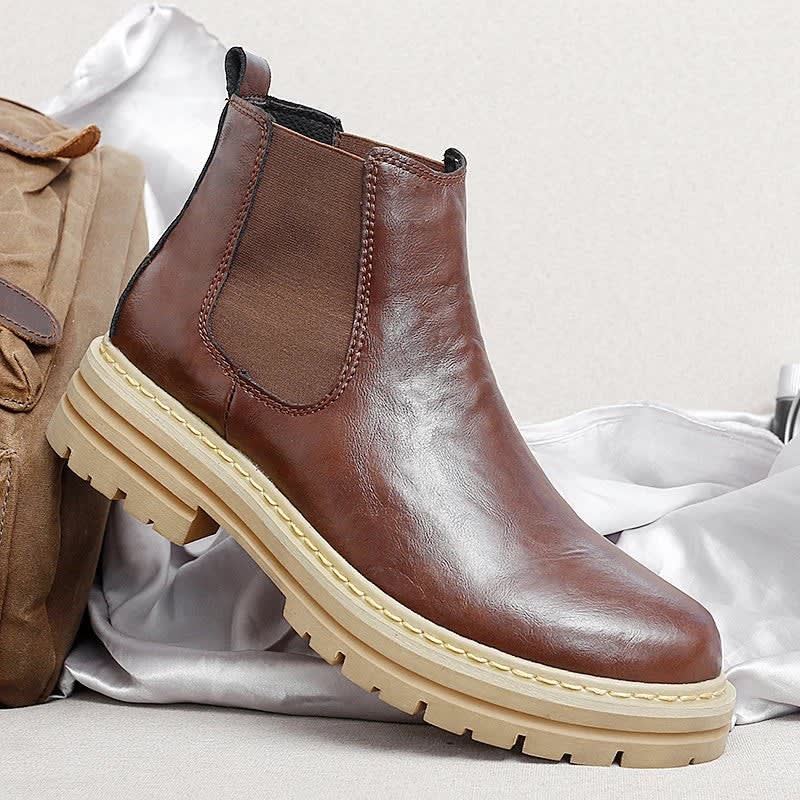Guy Genuine Leather Lug Sole Chelsea Boots_1