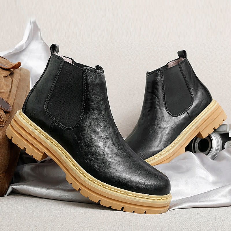 Guy Genuine Leather Lug Sole Chelsea Boots_5