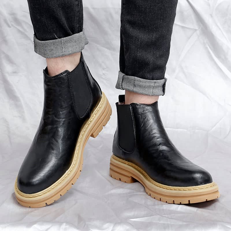 Guy Genuine Leather Lug Sole Chelsea Boots_6