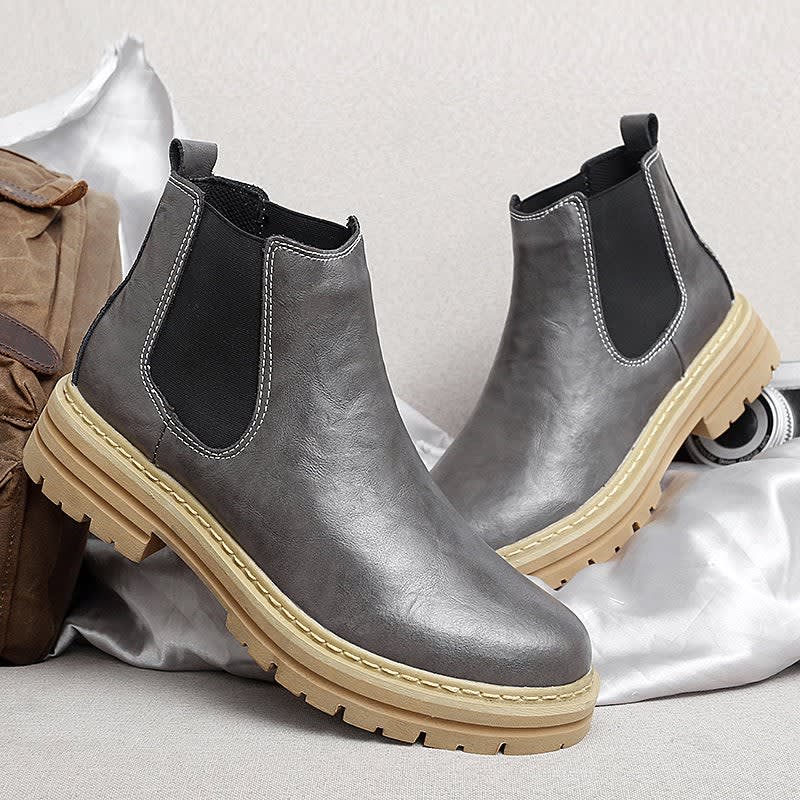 Guy Genuine Leather Lug Sole Chelsea Boots_8
