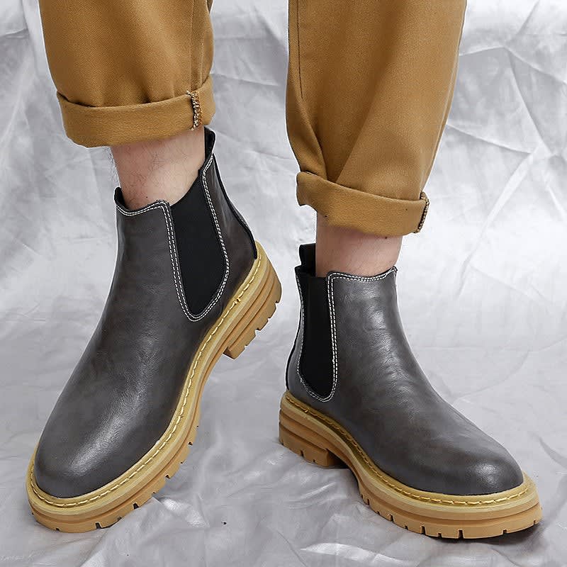 Guy Genuine Leather Lug Sole Chelsea Boots_9