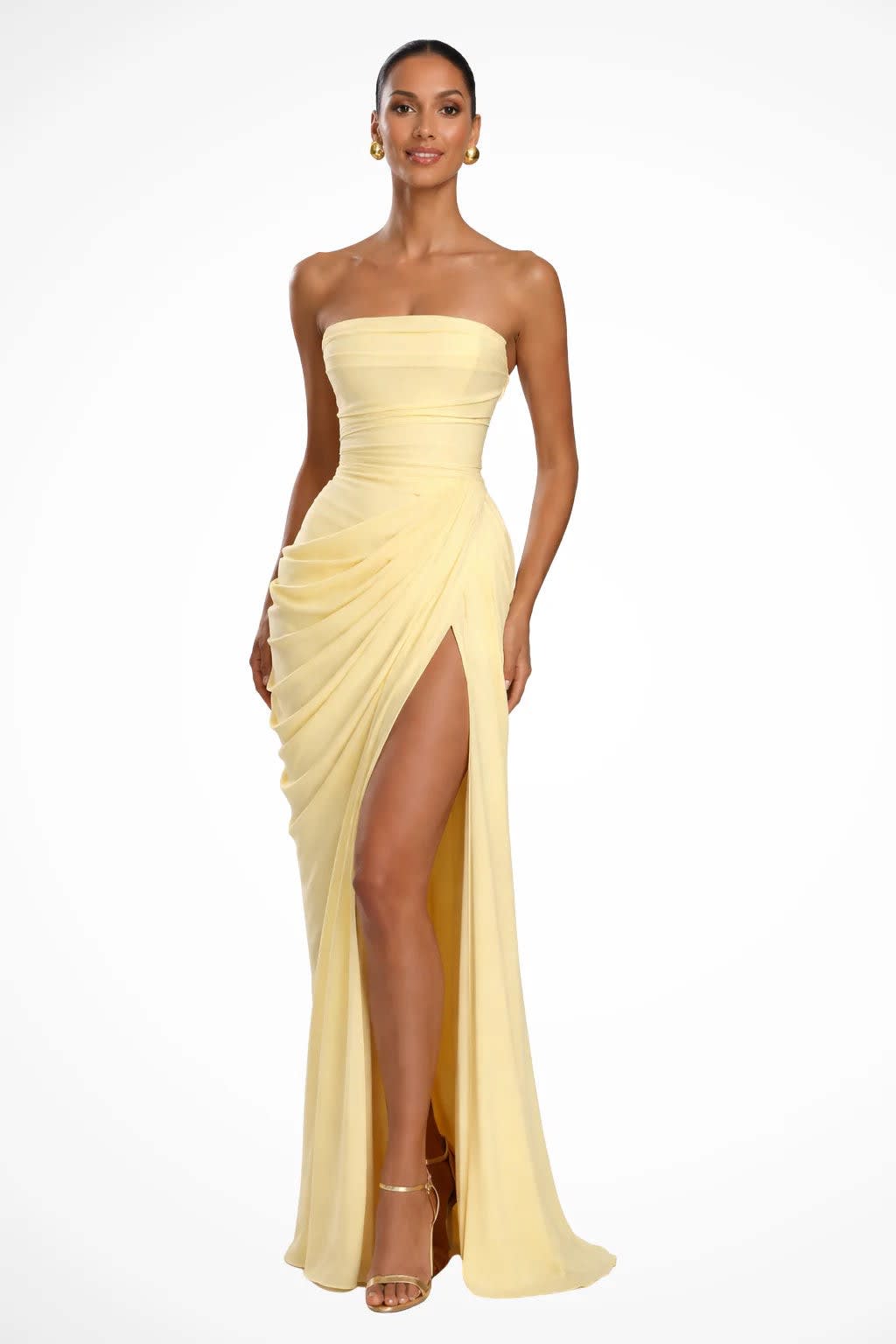 Xenia Grecian Strapless Wedding Guest Maxi Dress_4