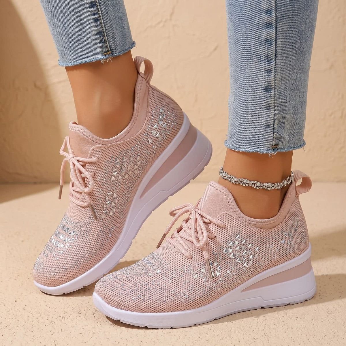 Jasmine Arch Support Rhinestone Orthopedic Sneakers_14