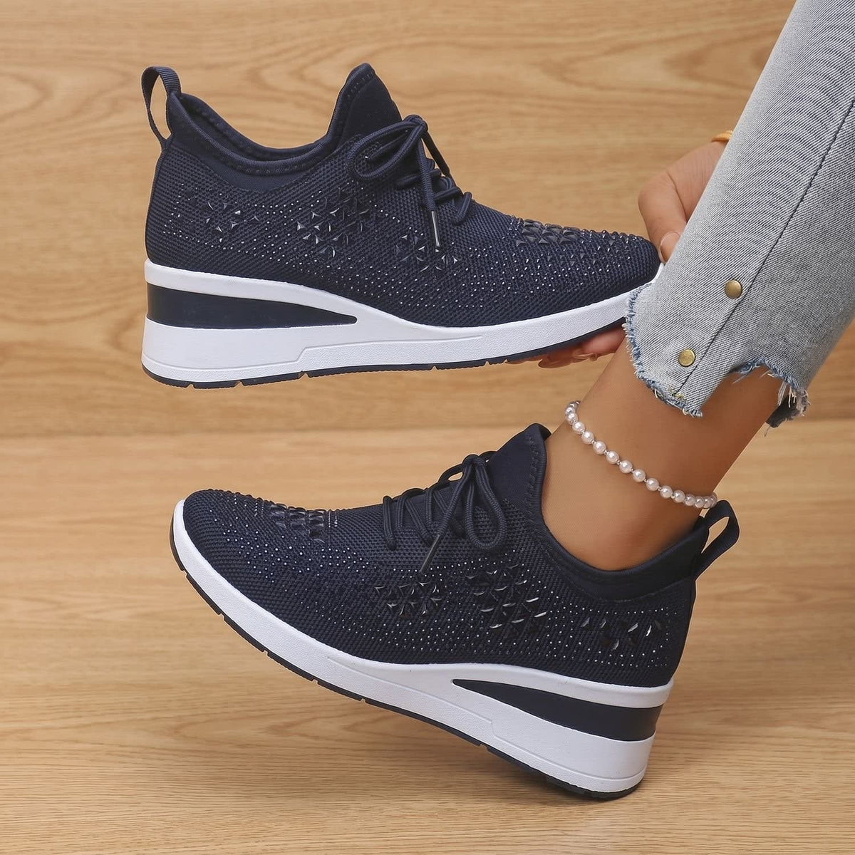 Jasmine Arch Support Rhinestone Orthopedic Sneakers_17