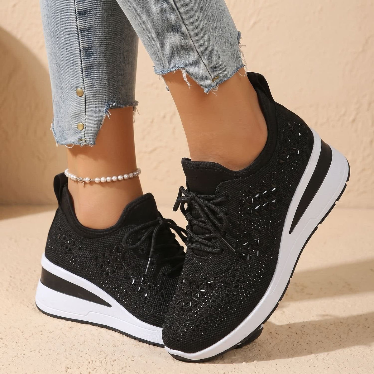 Jasmine Arch Support Rhinestone Orthopedic Sneakers_6
