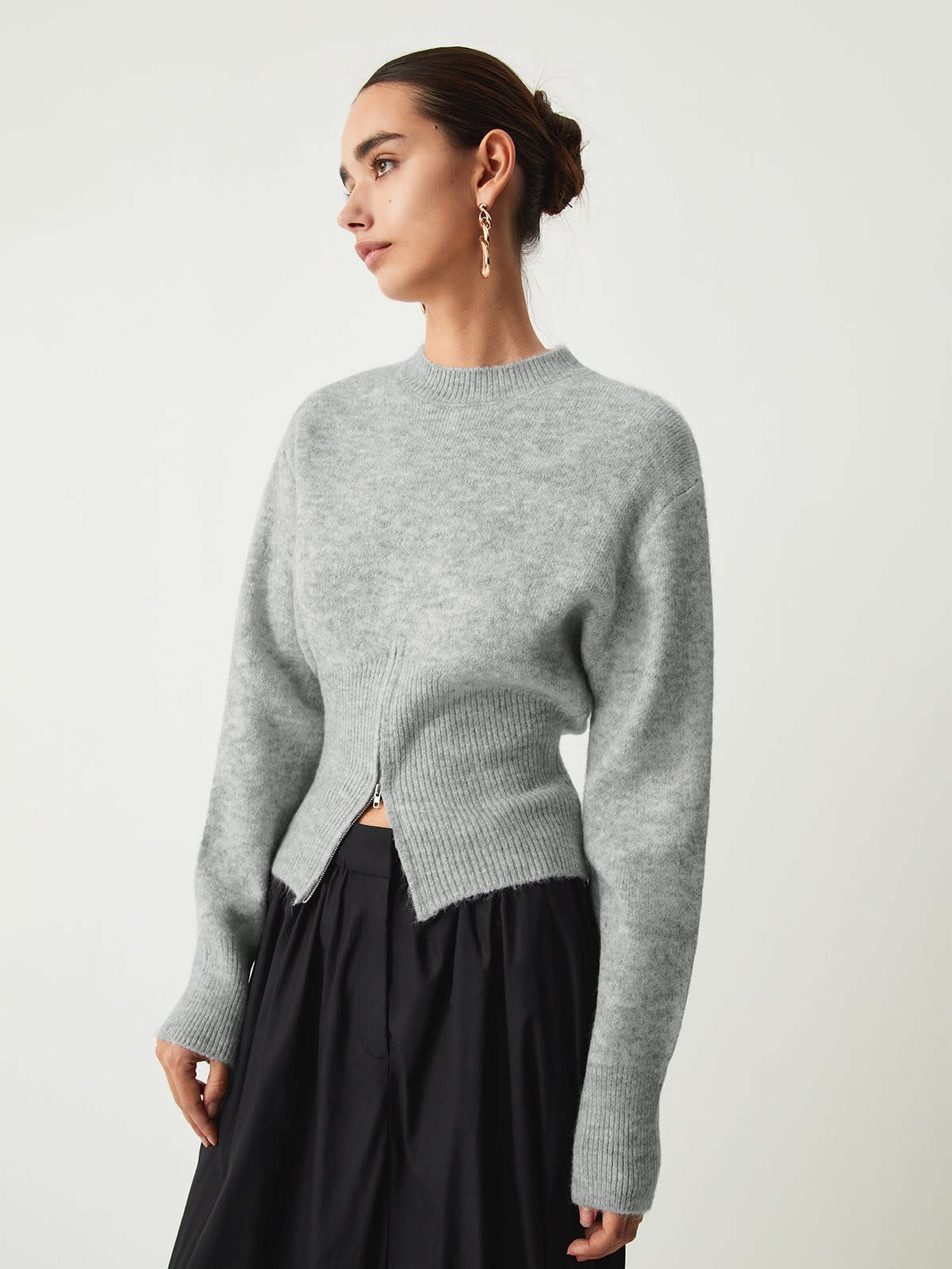Astrid Cropped Zip Hem Sweater_2