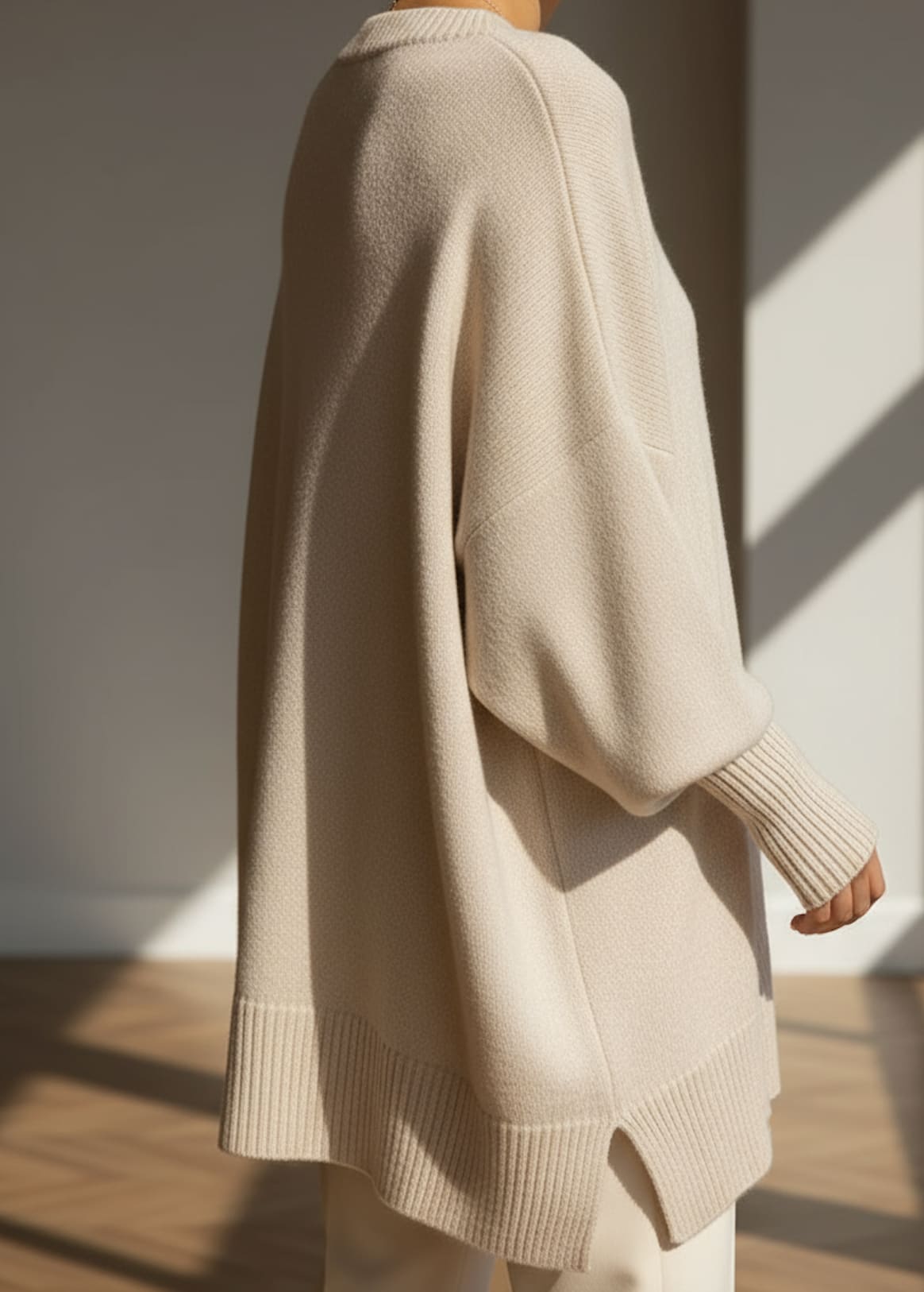 Gwyneth Oversized Batwing Sweater with Asymmetric Hem_8
