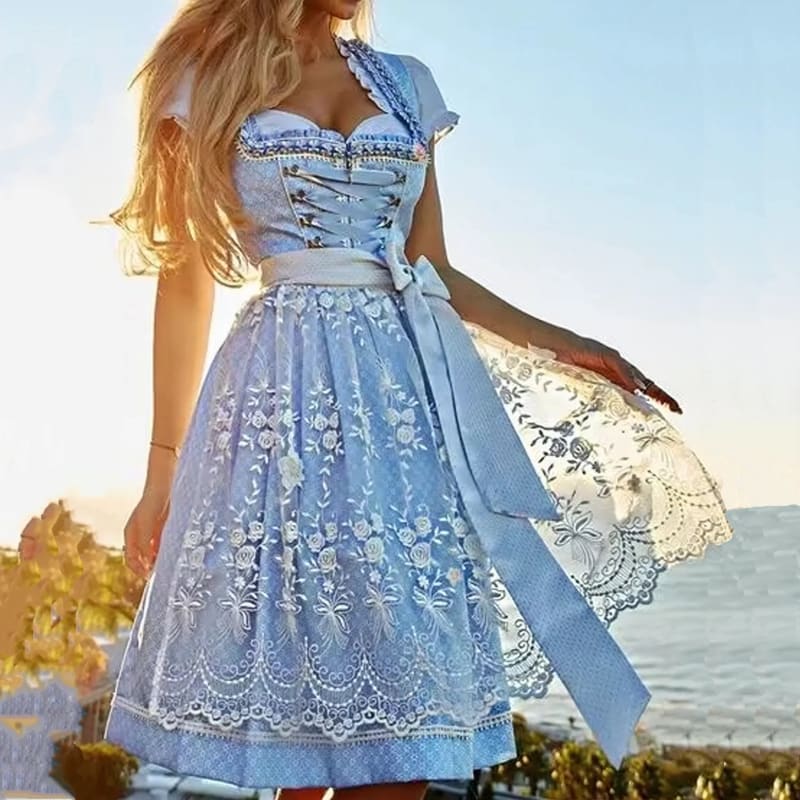 Silke Floral Lace Up Dirndl Dress_1