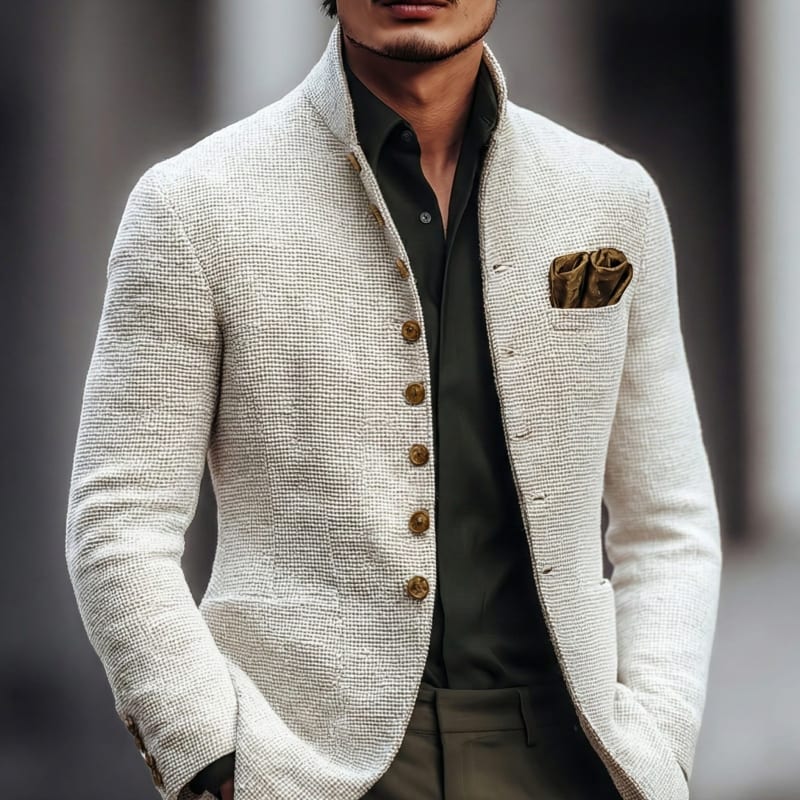 Reid Textured Stand Collar Jacket_1