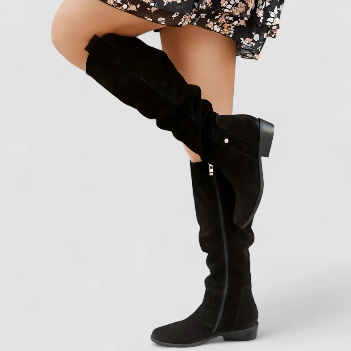 Leah Orthopedic Suede Western Boots_5