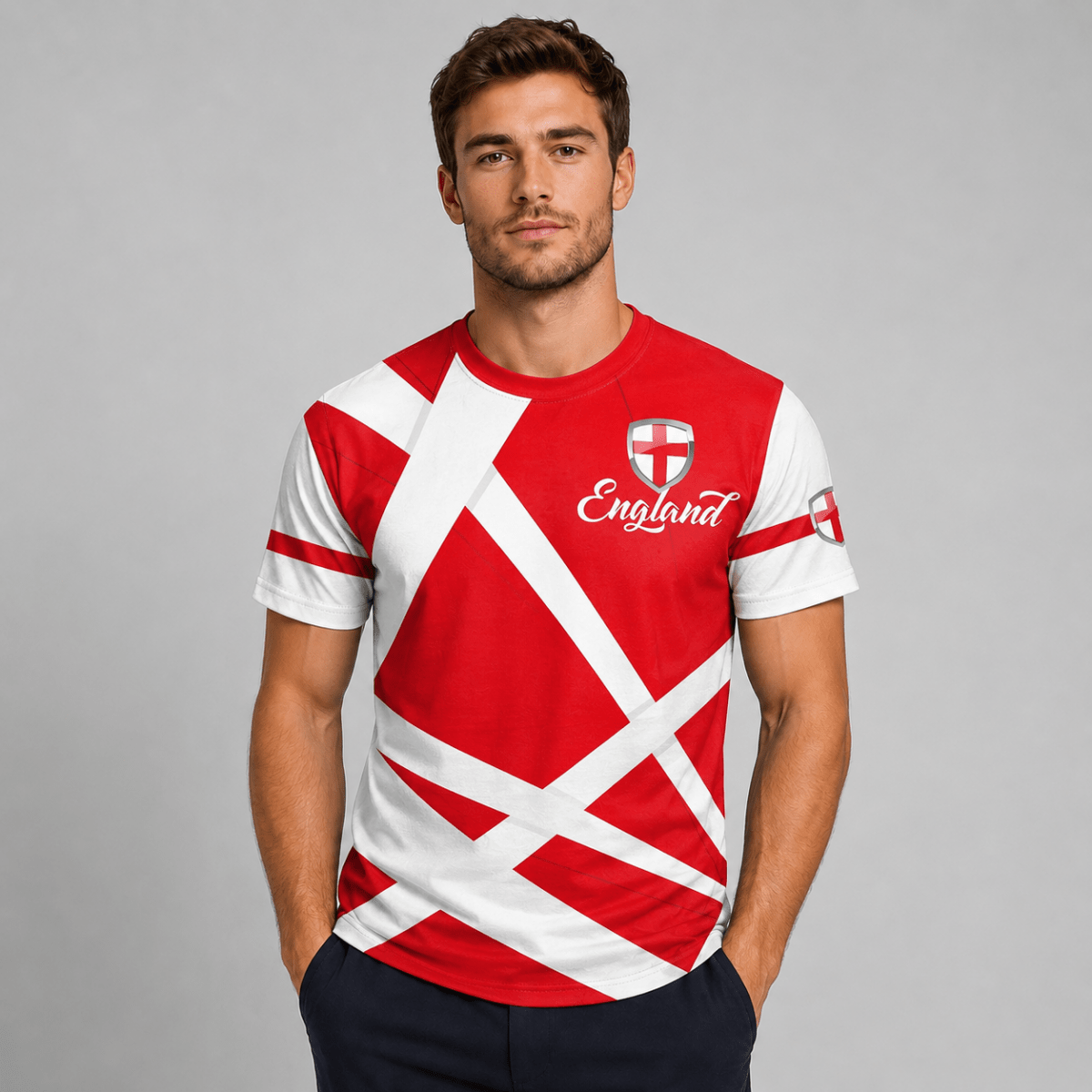 Reid England Red-White Men's Football Shirt WM 2026