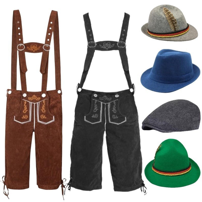 Sean Lederhosen Shorts And Felt Hat Set_1