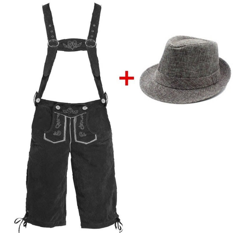 Sean Lederhosen Shorts And Felt Hat Set_10
