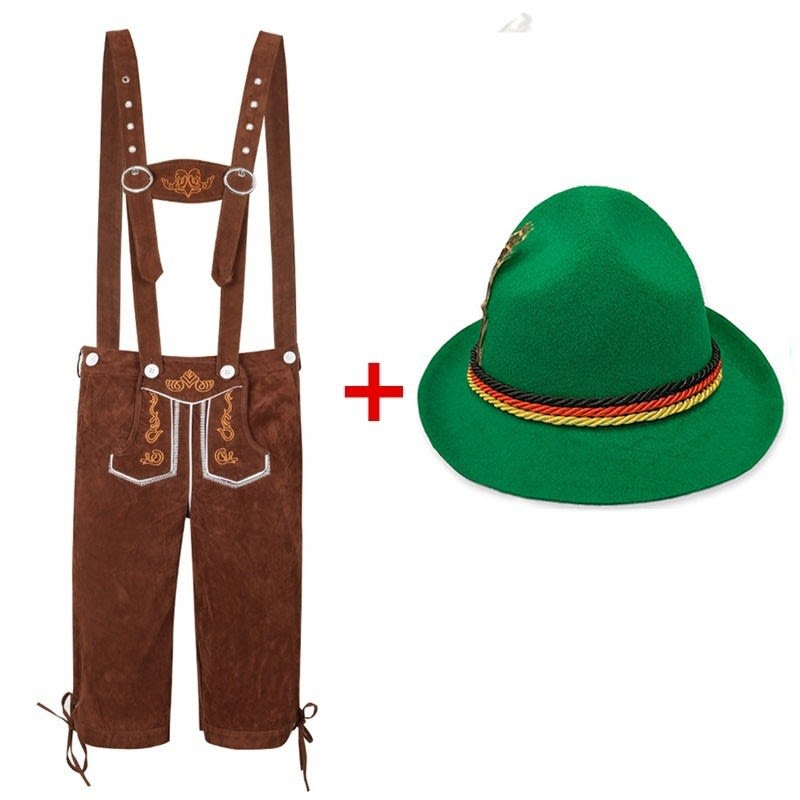 Sean Lederhosen Shorts And Felt Hat Set_13