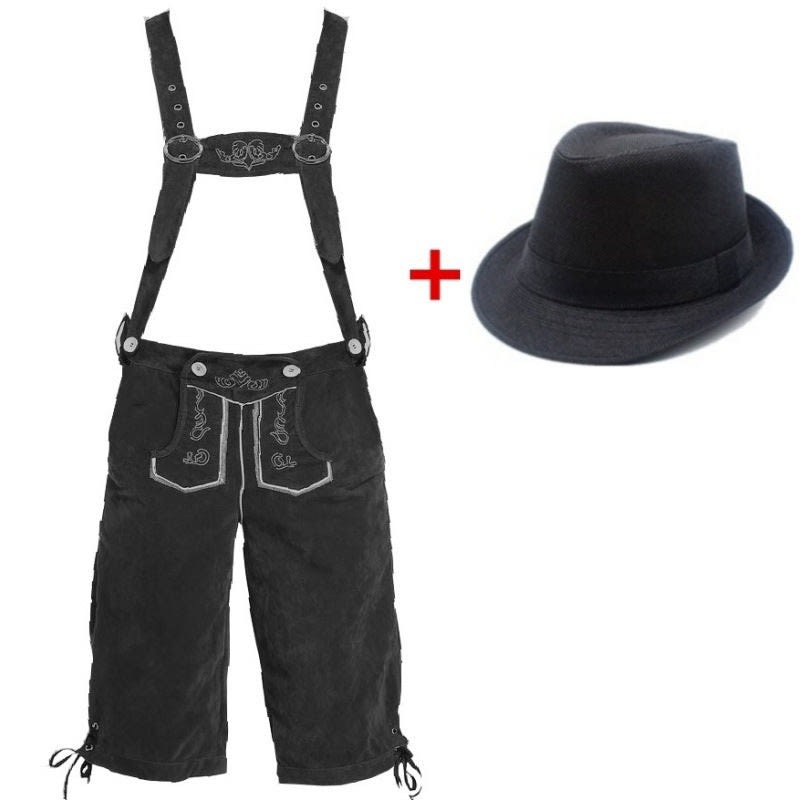 Sean Lederhosen Shorts And Felt Hat Set_15