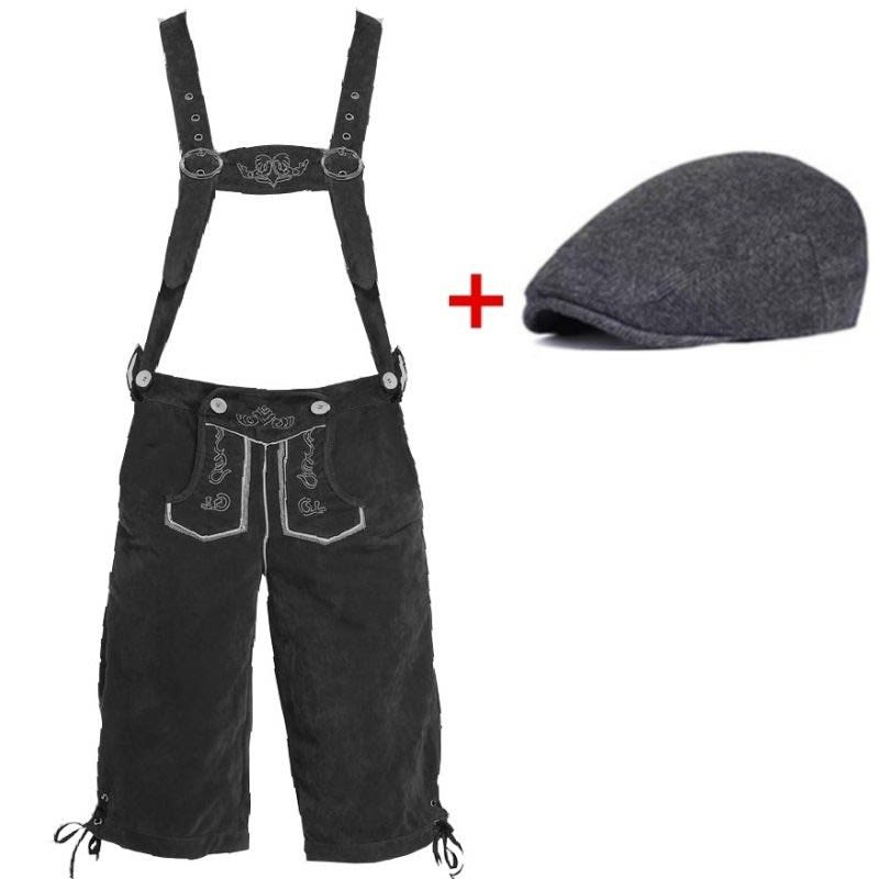 Sean Lederhosen Shorts And Felt Hat Set_16