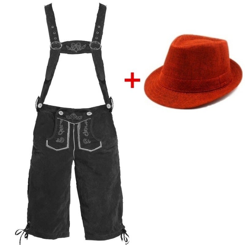 Sean Lederhosen Shorts And Felt Hat Set_9