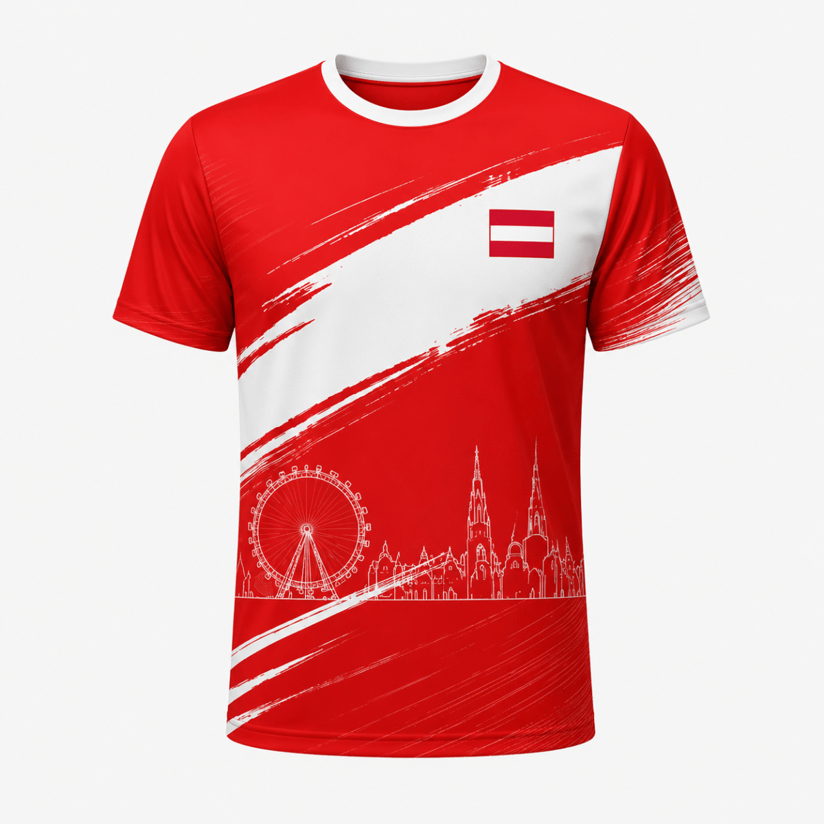 Cole Austria Red-White Men's Football Jersey WM 2026