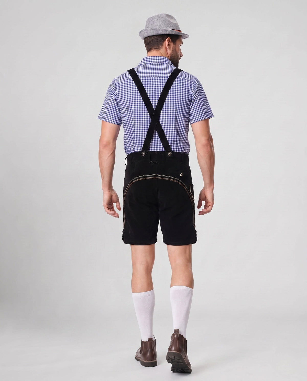 Andre Embroidered Suede Lederhosen Shorts_3