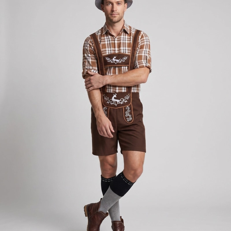 Mario Embroidered Oktoberfest Lederhosen_1