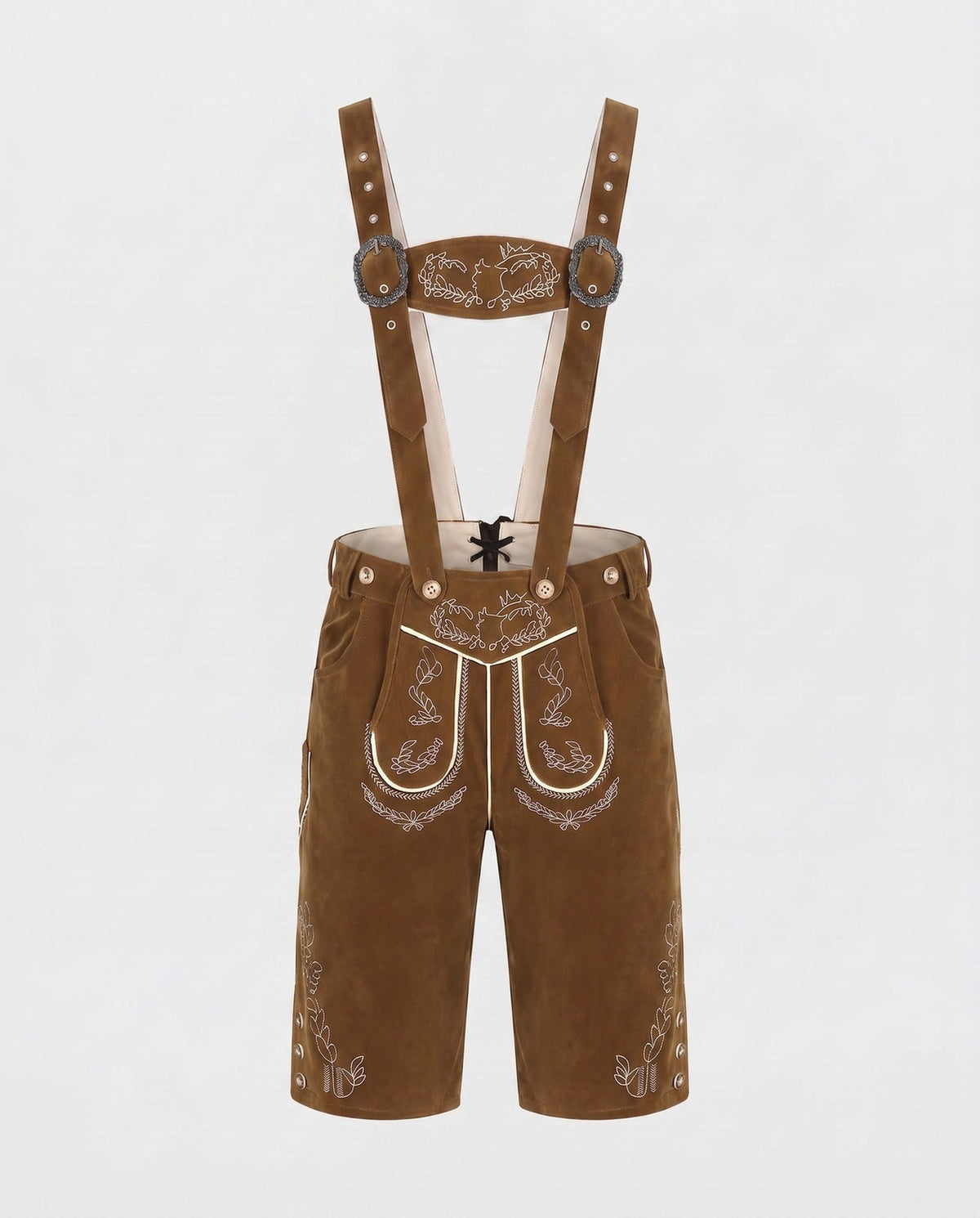 Rico Embroidered Suede Lederhosen Shorts_5